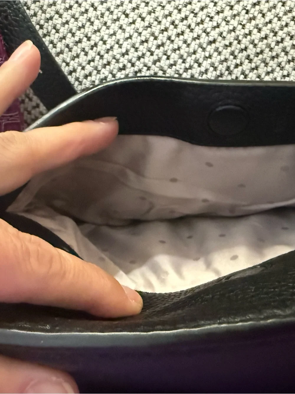 kate spade Black Leather Bag with Gold Grommet Trim
